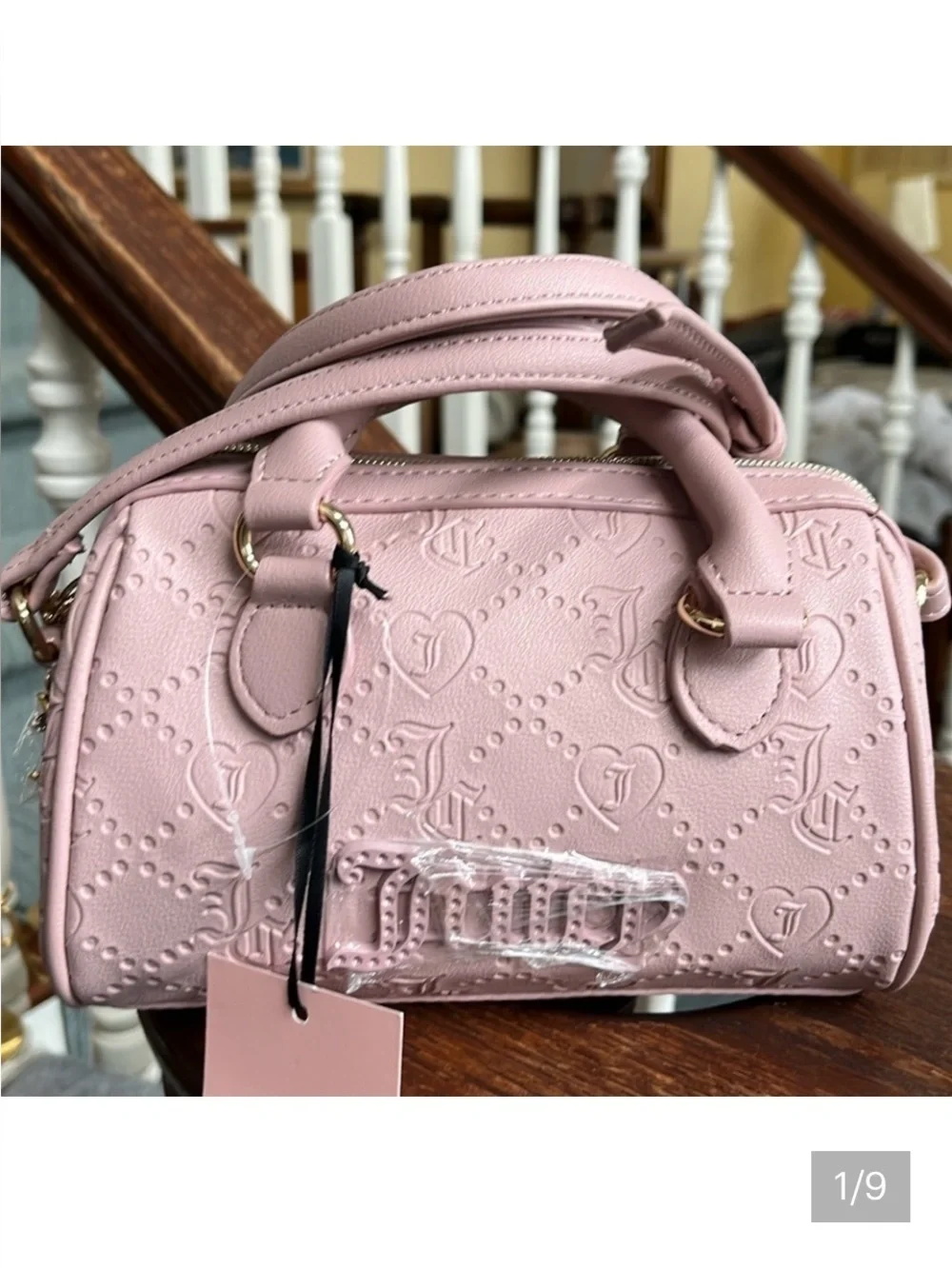 Juicy couture  Satchel  crossbody bag dusty pink  Vegan  gold accents  NWT